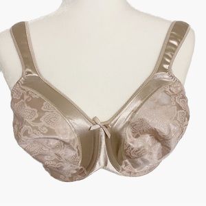 PLAYTEX Beige Shimmery Floral Print Bra Size 34 D